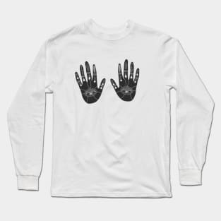 Witchy Cosmic Hands Black Long Sleeve T-Shirt